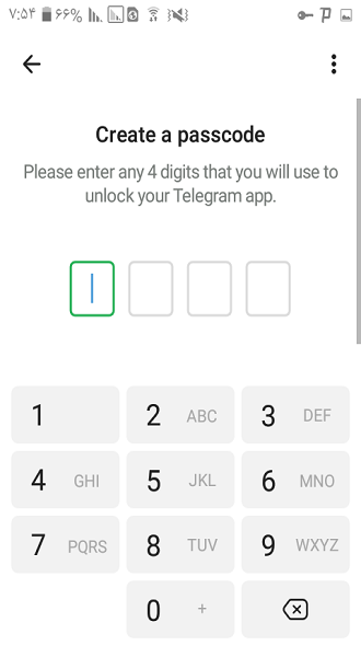 مراحل گذاشتن رمز روی تلگرام