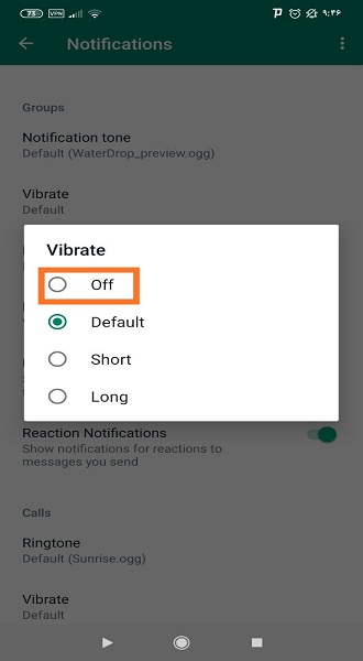 تنظیمات بی صدا کردن اعلان گروه ها در واتساپ اندروید