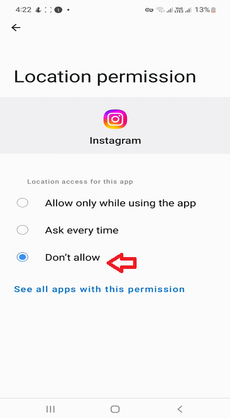 مراحل غیر فعال کردن دسترسی موقعیت مکانی دراینستاگرام