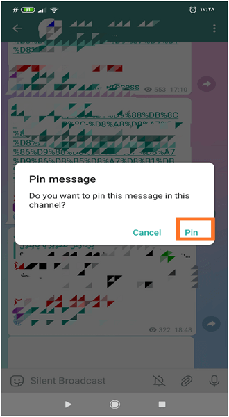 آموزش تصویری نحوه پین کردن پیام در تلگرام