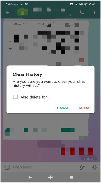 طریقه حذف تاریخچه چت تلگرام