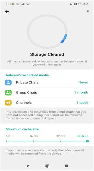 روش پاک کردن حافظه کش تلگرام در اندروید