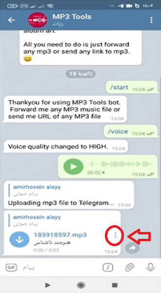 روش استفاده ازربات برای دانلود ویس تلگرام