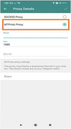 راه اندازی پروکسی تلگرام در اندروید